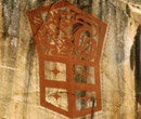 Detail view of the cliff painting